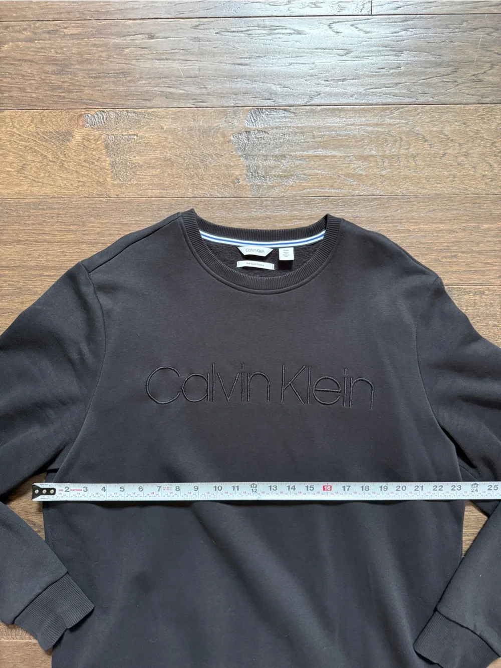 Calvin Klein Black Crewneck Sweatshirt with Embroidered Logo